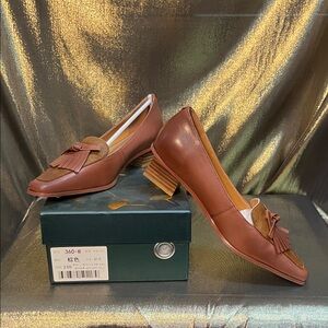 Unique Handmade Brown Tassel Loafers – Pointed, Square Heel, Rare Find 🤎🔥